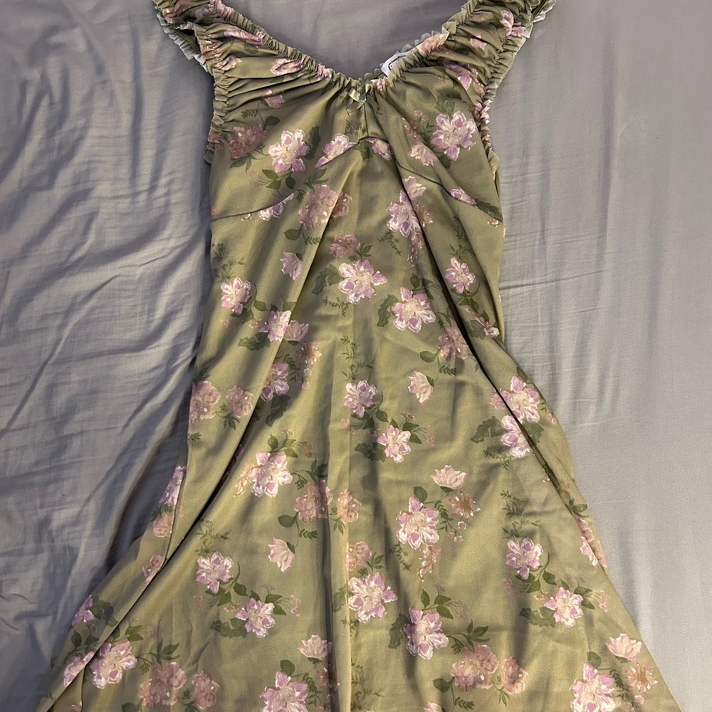 Floral Ruffle Sleeve Dress